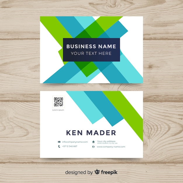 Free vector modern business card template with geometric shapes