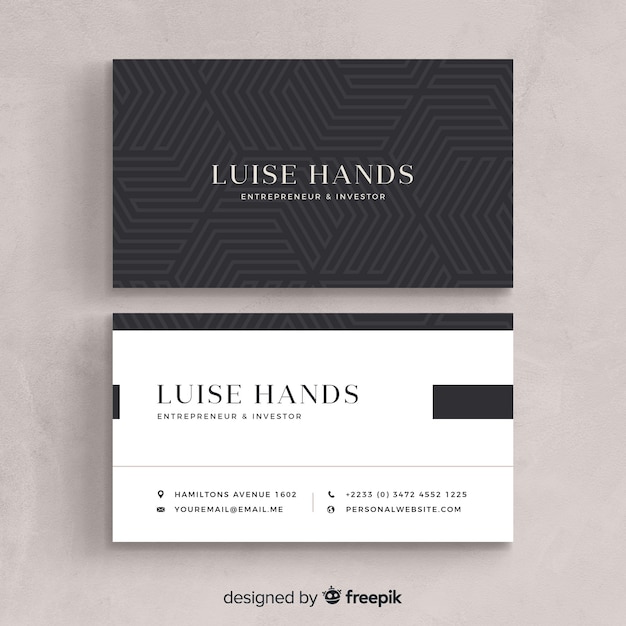 Modern business card template with geometric shapes