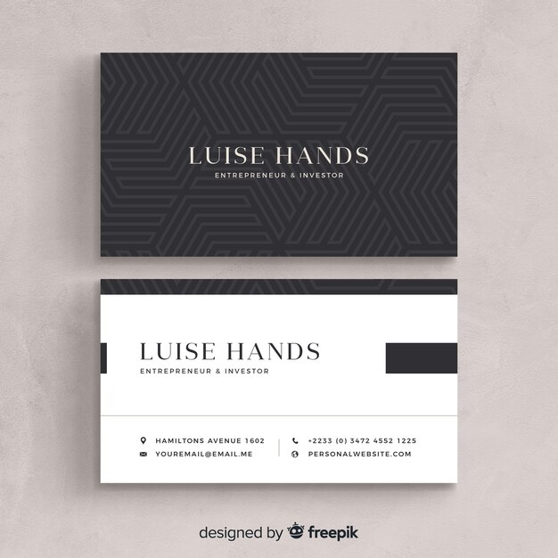 Modern business card template with geometric shapes