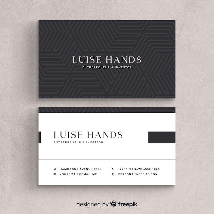 Free Vector modern business card template with geometric shapes