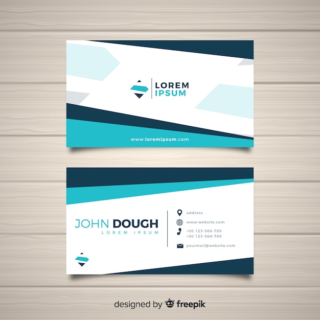 Free vector modern business card template with geometric shapes