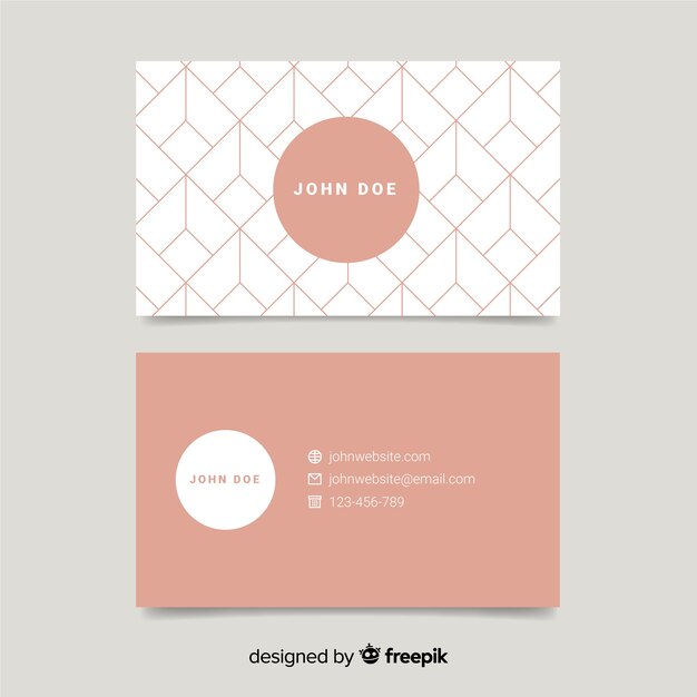 Modern business card template with geometric shapes