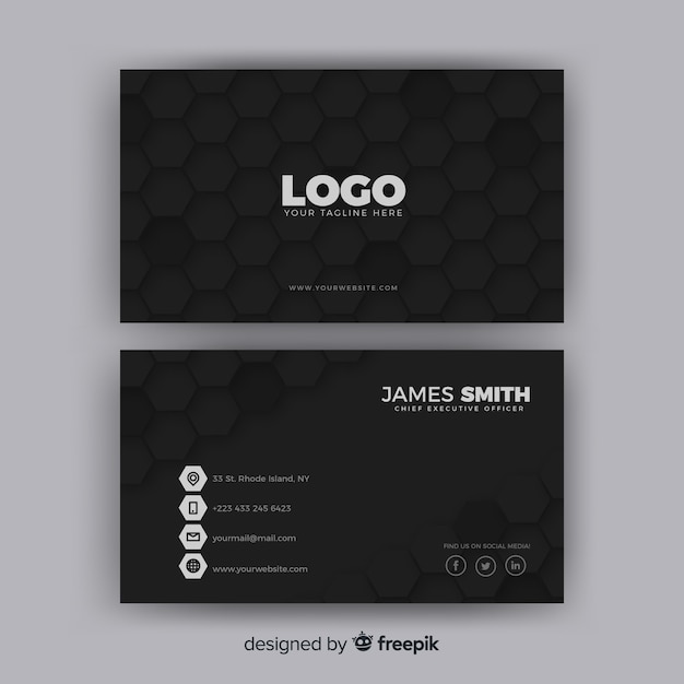 Free vector modern business card template with geometric shapes