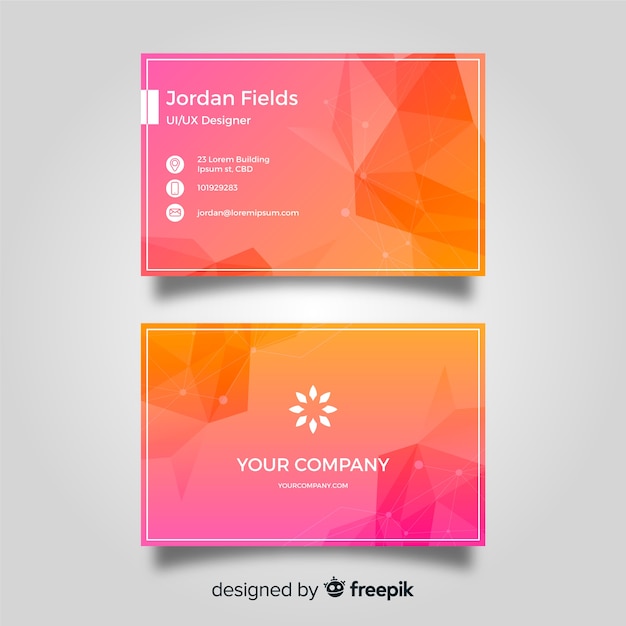 Modern business card template with geometry