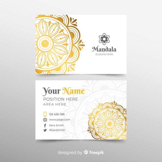 Modern business card template with mandala