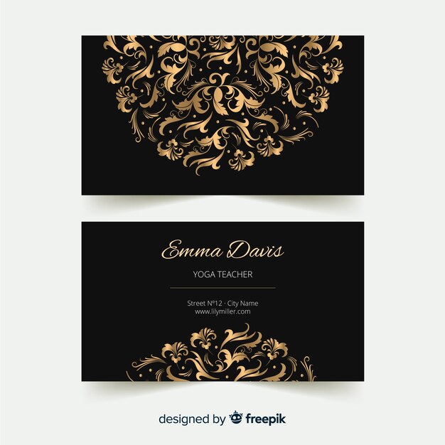 Modern business card template with mandala