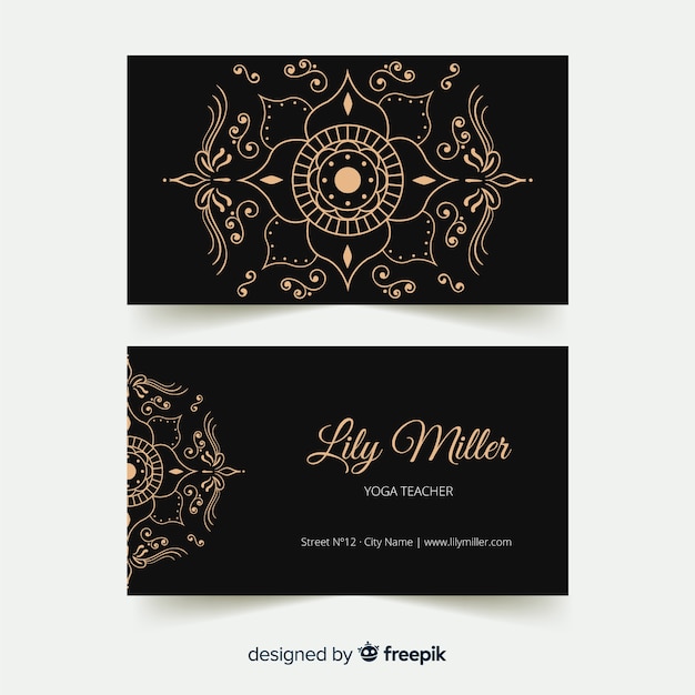 Modern business card template with mandala