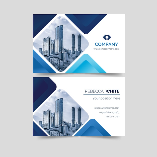 Free vector modern business card template with photo