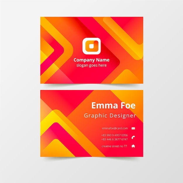 Free vector modern business card template