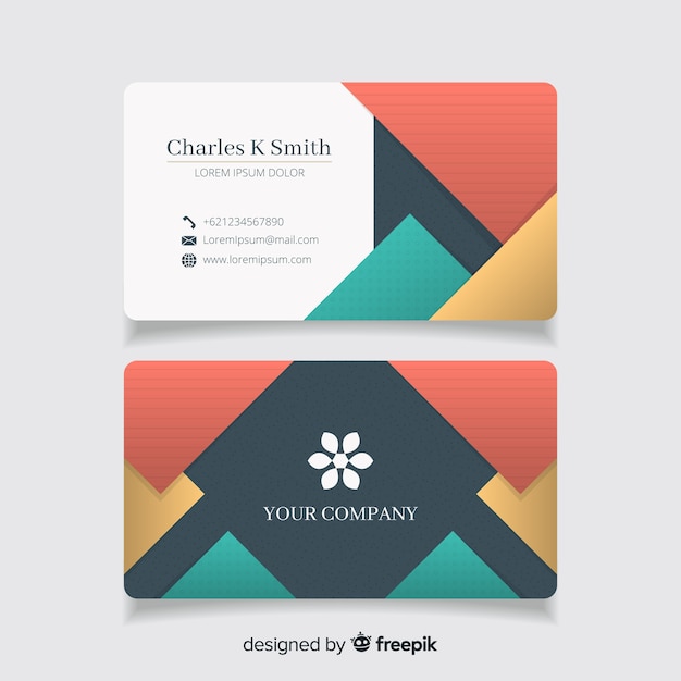 Modern business card with abstract design