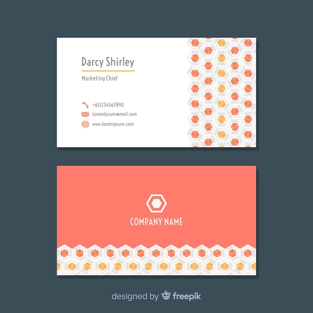 Free vector modern business card with abstract design