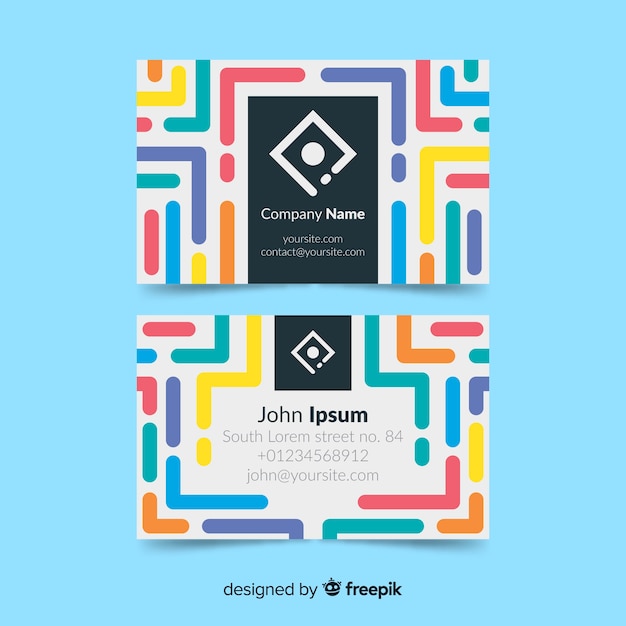 Free vector modern business card with abstract design