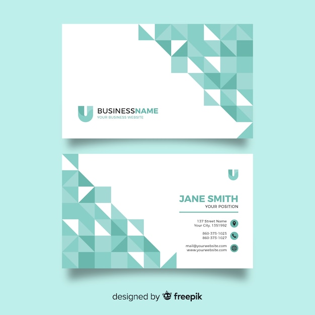 Modern business card with abstract shapes