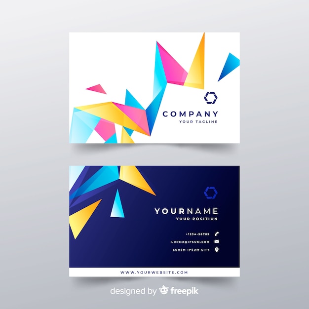 Free vector modern business card with abstract shapes