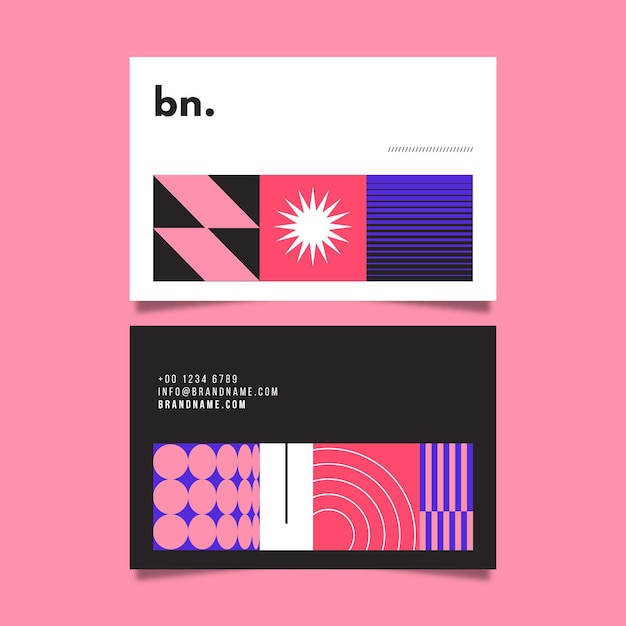 Free vector modern business card with abstract shapes