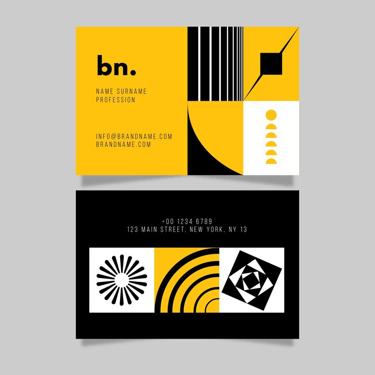 Free Vector modern business card with abstract shapes