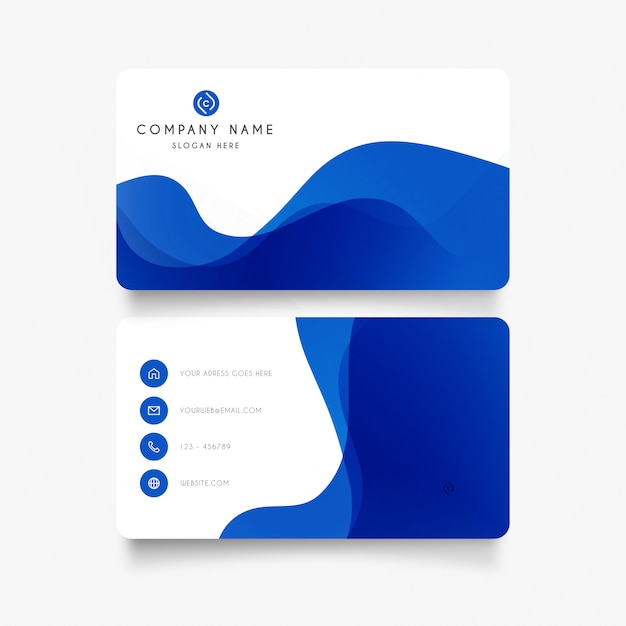 Modern business card with abstract waves