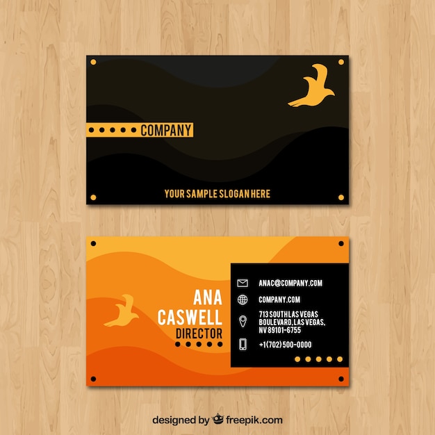 Modern business card with bird