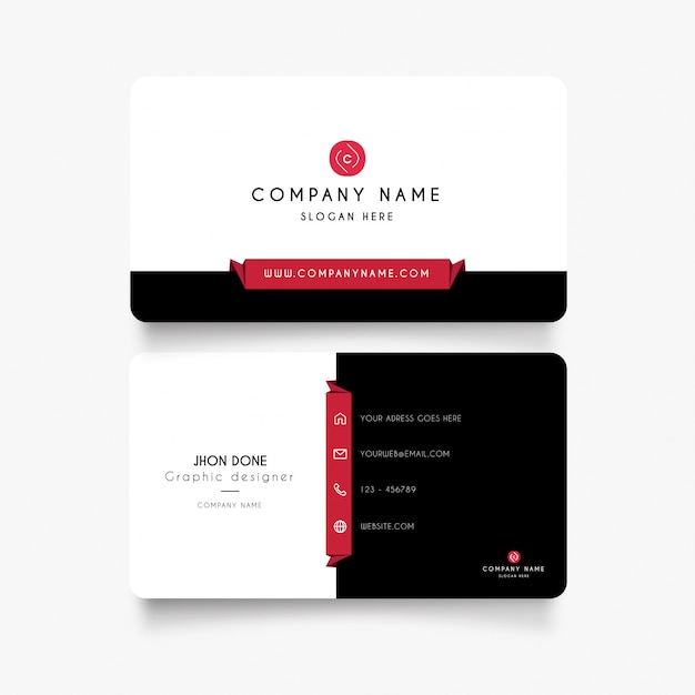Modern business card with clean