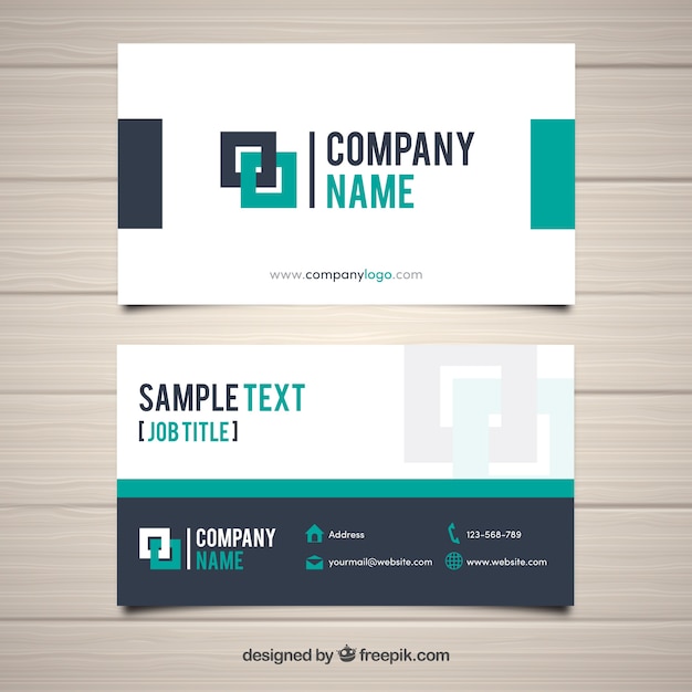 Modern business card with flat design