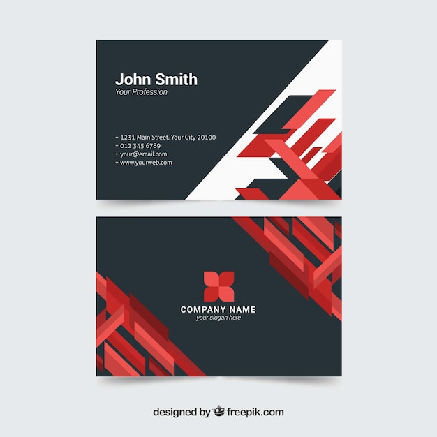 Modern business card with geometric style