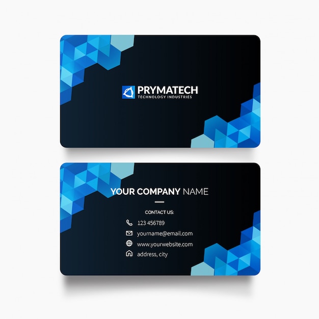 Free vector modern business card with hexagon shapes