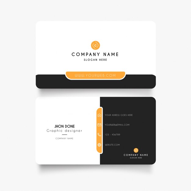 Modern business card with minimal