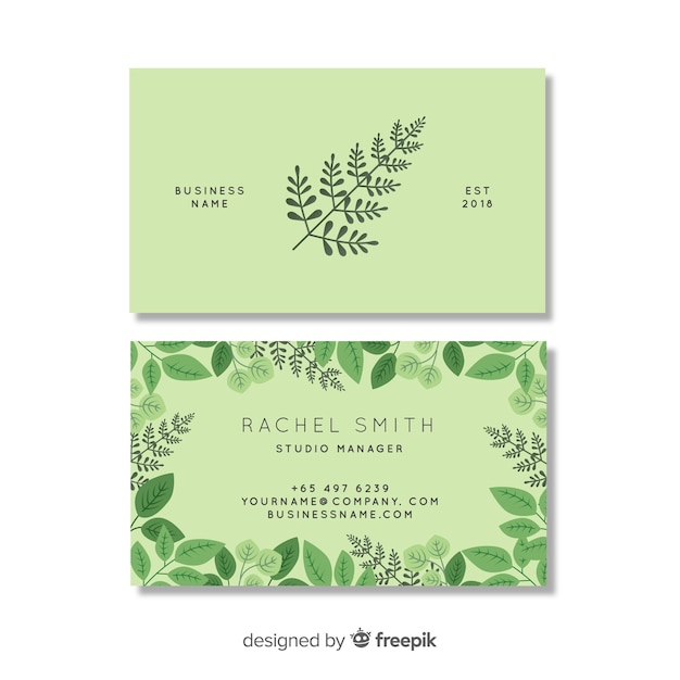 Free vector modern business card with nature or eco concept