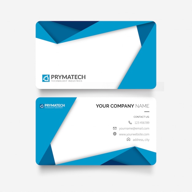 Free vector modern business card with papercut shapes