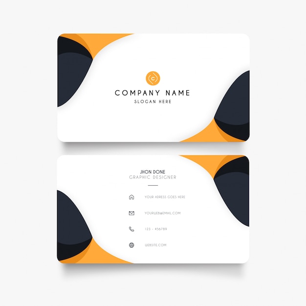 Free vector modern business card with waves