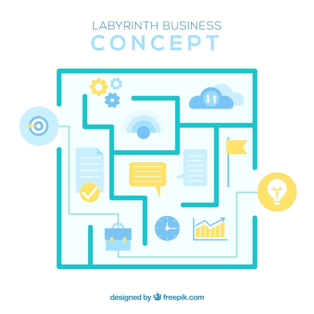 Free vector modern business concept with labyrinth