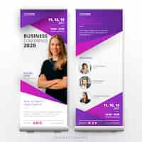 Free vector modern business conference roll up template