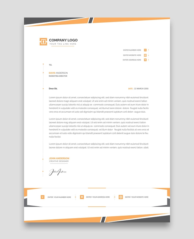 Free Vector modern business and corporate letterhead template