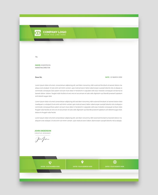 Free vector modern business and corporate letterhead template
