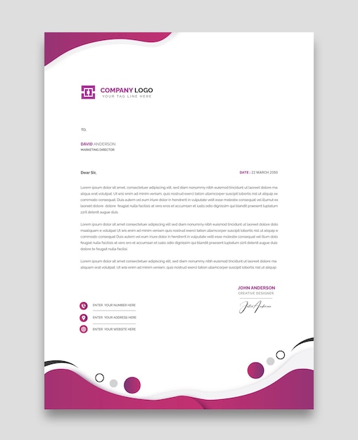 Modern business and corporate letterhead template