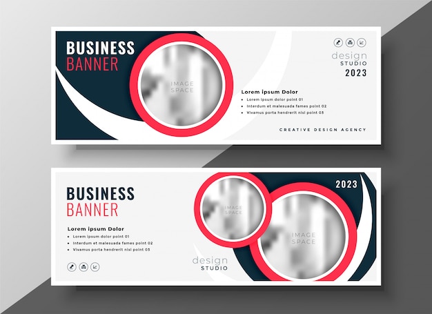 Modern business cover banner professinal red template