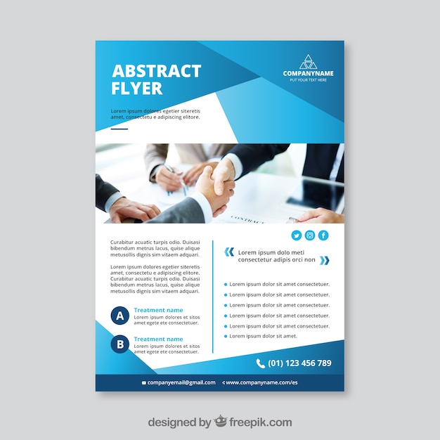 Modern business flyer template with abstract design