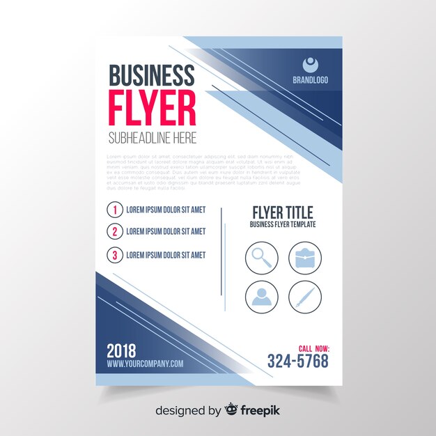 Modern business flyer template with abstract design