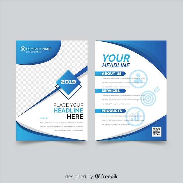 Modern business flyer template with abstract design