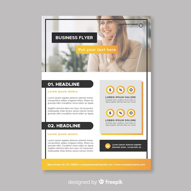 Modern business flyer template with abstract design