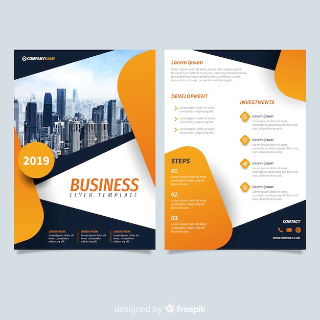 Modern business flyer template with abstract design