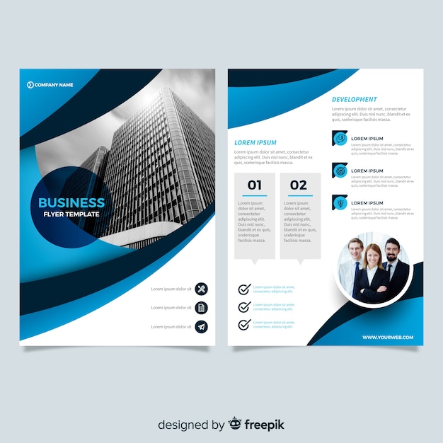 Modern business flyer template with abstract design