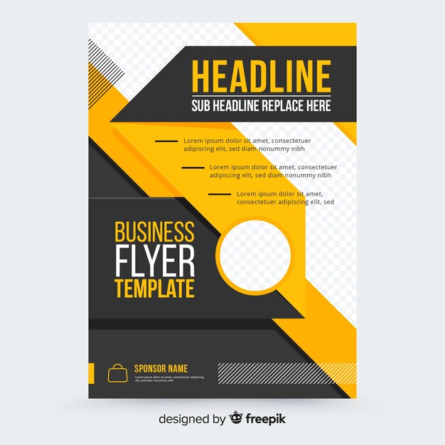 Modern business flyer template with abstract design