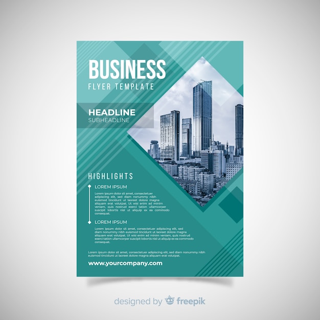 Modern business flyer template with abstract design