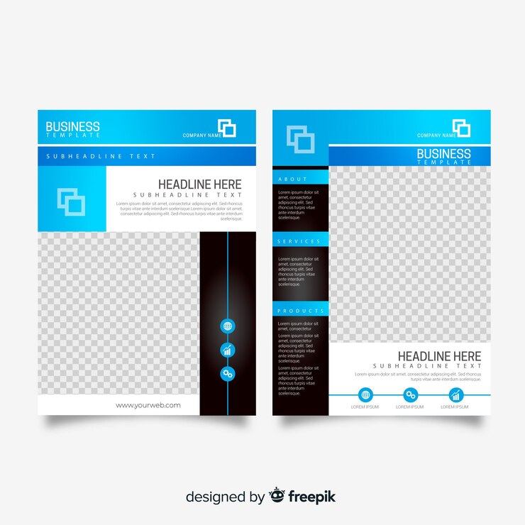 無料Vector 抽象的なデザインと現代のビジネスチラシのテンプレート