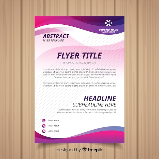 Modern business flyer template with abstract shapes