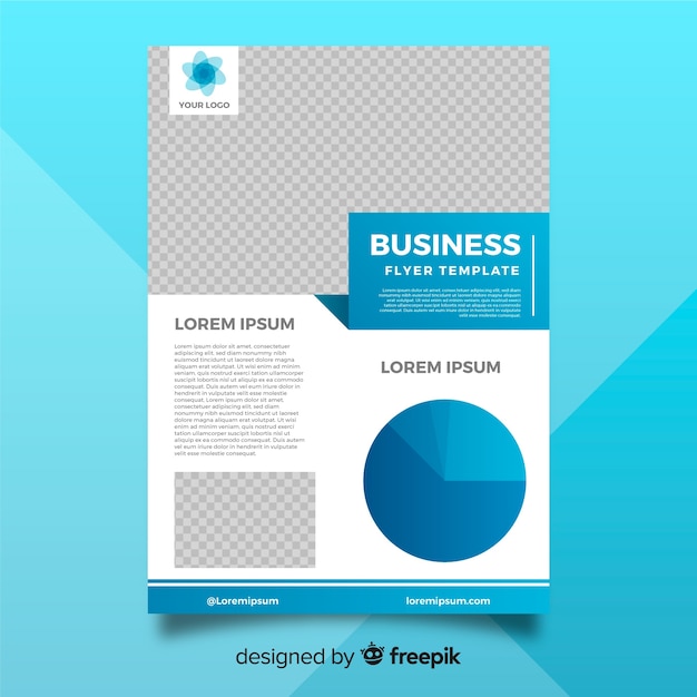 Modern business flyer template with abstract shapes