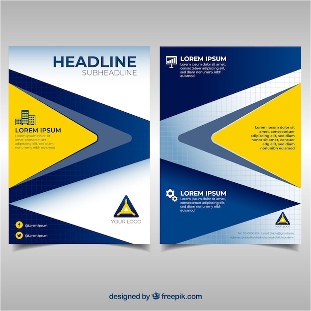 Modern business flyer template with abstract style