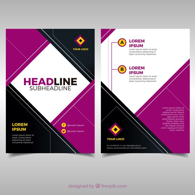 Modern business flyer template with abstract style