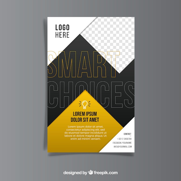 Free vector modern business flyer template with abstract style